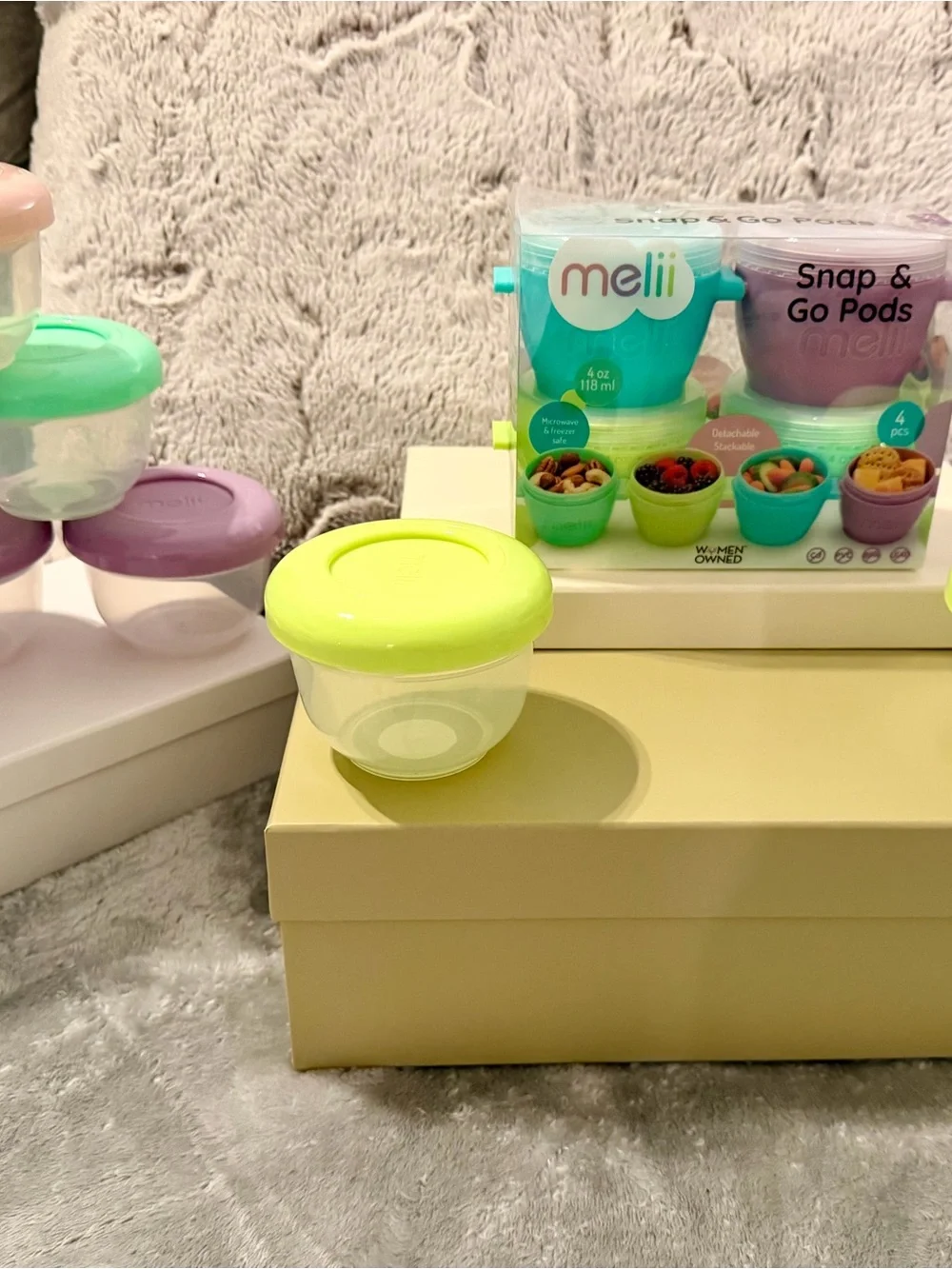 Melii Snap & Go Pods 4oz Baby Food Storage Snack Containers Mega Lot of 12 NWT